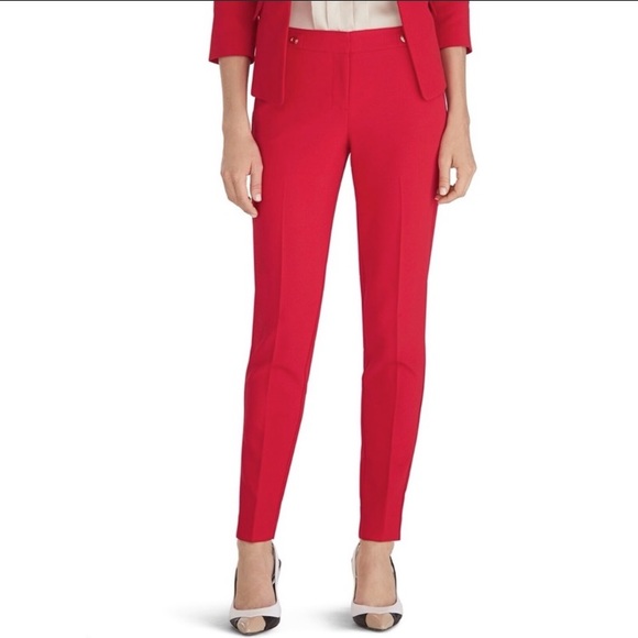 Red Tapered Dress Pants